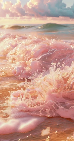 Ms_Beb99_Gold_and_pink_seawater_beach_sunshine_hyper-realistic__e31fa93f-7ac2-4204-8ca5-f119000dfb3f_816_1456