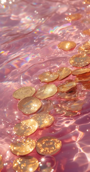 f1oweryiyan_Top_view_gold_coins_in_water_sparkling_light_pink_w_0f89b014-1093-43ad-9d94-ab9a1b66a73f_1536_3072